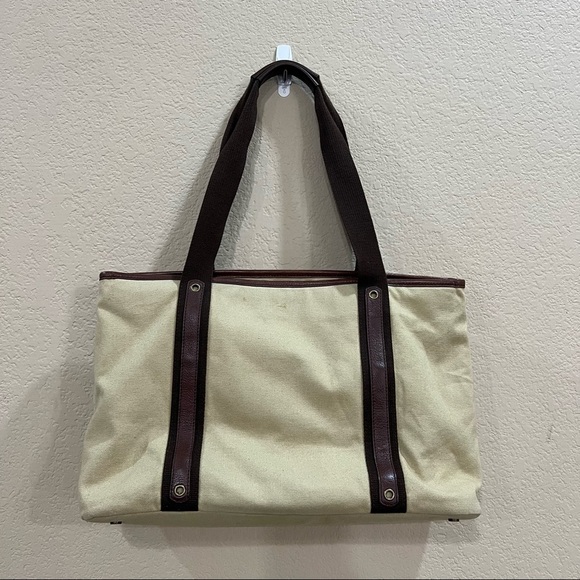 Eddie Bauer Cavas Tote Bag Large Carry On Bag 18W*20*H*6D Travel Airport Laptop - Picture 2 of 13